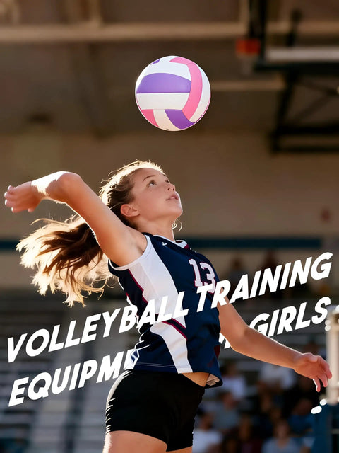 Girl in blue jersey practicing with beach volleyball official size indoor outdoor soft volleyball for girls teens and youth