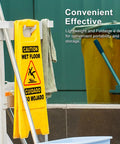 Six Pack 24 Inch Yellow Caution Wet Floor Signs Double Sided A Frame Bilingual Safety Warning Signs For Commercial Use