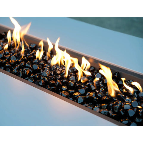 Diamond Fire Glass 10 Lbs 1 Inch High Luster Pro Grade Reflective Fire Pit Glass Rocks For Propane And Natural Gas Pits Fireplace And Landscape Onyx Black Lit Day And Night