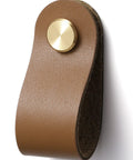 Brown Leather Drawer Pull from 6 Pack for Kitchen Cabinets, Textured Leather Handle with Grain Finish, Easy to Install