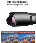 Close-up of HD coated lens on 22X Portable Monocular Telescope For Adults With Dual Focus and Low Light