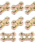 8 Pack 3/8 Double Clevis Link Heavy Duty Zinc Plated Alloy Steel Chain Repair Hardware showing clevis connectors for industrial use.