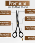 Pro Grade Hair Cutting Scissors 6.5 Inch Razor Edge Barber Shears For Salon Quality Cuts Japanese Stainless Steel Precision Cutting Premium Shears For Men Women And Kids For Home Use with ergonomic handles and tension screw