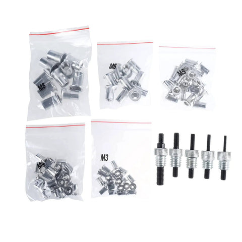 86Pcs Hand Rivet Nut Tool Kit With Metric Rivnuts M3 M4 M5 M6 M8, Pro Grade Blind Rivet Nut Setter aluminum nuts and mandrels.
