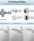 All Metal Rain Shower Head With Handheld Dual Shower Built To Last High Pressure Flow 60 Inch Hose Adjustable 3-Way Diverter
