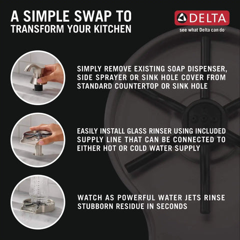 Glass Rinser for Kitchen Sinks That Delivers Quick Rinses With Powerful Water Jets For No Sweat Cleanup in installation steps