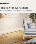 Elliptus Series 7 Ft Galvanized Steel Slip-On Baseboard Heater Cover White Rust-Resistant in stylish living room