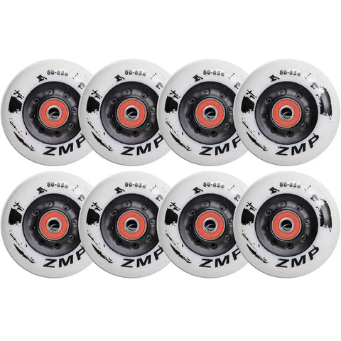 Eight Pack Inline Skate Wheels With Bearings For Rollerblades 72mm 76mm Or 80mm 85A Hardness Indoor Outdoor Replacement Wheel Set
