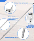Extra Long 16 Inch Wood Drill Bit Set 12 Piece Spade Paddle Flat Bit Kit With Three Eighths Inch To One Inch Sizes Carbon Steel Pro Grade One Quarter Inch Hex Shank For Hardwood Softwood Plywood Projects, showing close-up of bit design and hex shank