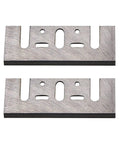 Premium Replacement Carbide Planer Blades Compatible With Most Handheld Power Planers Hella Sharp And Built To Last Smooth Cuts Every Time Upgrade Your Woodworking Game 2 Piece Set shown from the top.