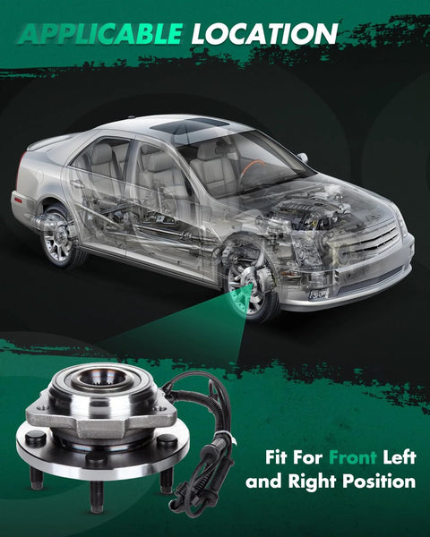 Beefed-Up Front Wheel Bearing And Hub Assembly Set For Jeep Wrangler 2007 2008 2009 2010 With ABS 5-Lug 3.8L 513272 Durable Replacement