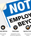 Heavy Duty Reflective Aluminum Employees Only Sign Real Deal Staff Access Warning Plate showing clean design and clear text.