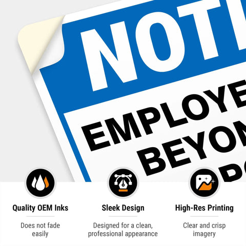 Heavy Duty Reflective Aluminum Employees Only Sign Real Deal Staff Access Warning Plate showing clean design and clear text.