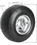 Badass Heavy Duty Rear Axle Kit For Go Kart And Dolly With 48 Volt 1000 Watt Brushless Motor And Speed Controller Plug And Play Setup For Mini Bike And Drift Trike DIY tire dimensions showing 135mm width and 170mm height.