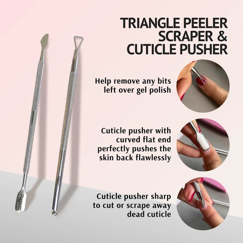 Gel Nail Polish Remover Kit With 8 Oz Pure Acetone Nail File Soak Off Bowl Buffer Block Cuticle Pusher And Scraper tools
