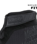Close-up of Specialty Vent Tactical Gloves, X Large, showing secure fit strap and covert black breathable mesh.