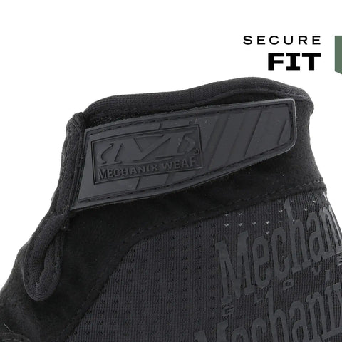 Close-up of Specialty Vent Tactical Gloves, X Large, showing secure fit strap and covert black breathable mesh.