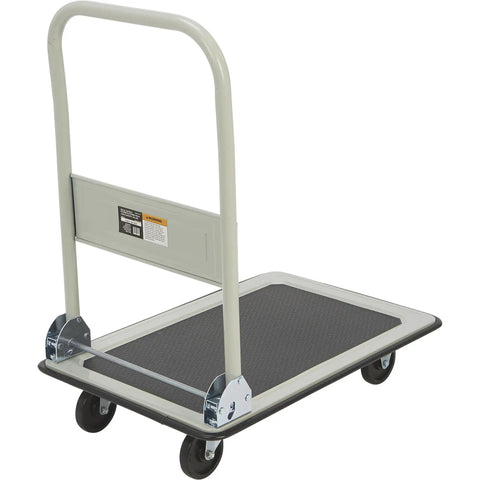 Beefy Folding Platform Truck With 330 Lb Capacity, 29 In Long By 19 In Wide Platform, 4 In Casters, Non Slip Surface, Powder Coat Finish