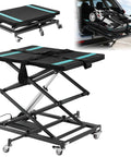 Electric Hydraulic Lift Table Built Dang Tough With Hella Smooth Operation And Straight Up Heavy Duty Aluminum Platform for mobility scooters and wheelchairs, adjustable height.