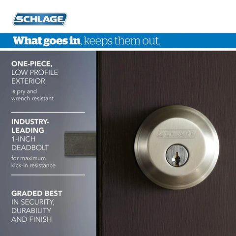 Georgian Style Front Door Deadbolt Lock In Aged Bronze Easy Install Single Cylinder Keyed Entry shown with features highlighted