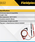 Deluxe Silicone Test Leads For HVAC Pros with gold-plated tips, flexible 3-foot silicone insulation, and L-shaped banana plugs