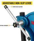 Adjustable non-slip lever and adjusting screw of Badass Heavy Duty Arbor Press With 3 Ton Manual Leverage Rig.