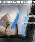 Person using Big And Tall Executive Office Chair with Flip Up Armrests, showcasing adjustable lumbar support feature.