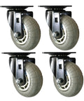 Four Inch Heavy Duty Swivel Casters With Soft Rubber Non Marking Wheels 360 Degree Silent Industrial Caster Wheels Set Of Four