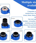 6-In-1 Bike Crank Removal Tool And Bottom Bracket Wrench sizes 39/41/44/46/49mm with blue adapters displayed