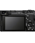 Back view of A6700 Mirrorless Camera Kit With 16 To 50mm Lens, 128GB Extreme Speed Card, Wide Angle Adapter And 2x Tele Lenses