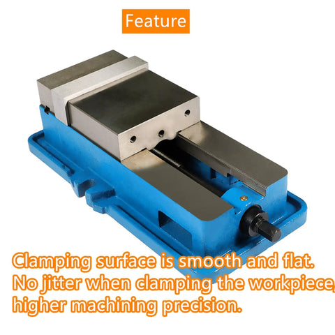 5 X 4.92 Precision Mill Vise Without Base Locking Clamp For CNC Milling Machines shown from the top angle