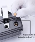 Powerful 1000W Flex Shaft Rotary Tool With Foot Pedal Control showing replaceable carbon brush