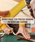 Straight Shooter High Carbon Steel Wood Marking Knife for Dead On Precision Scoring on wooden and leather surfaces.