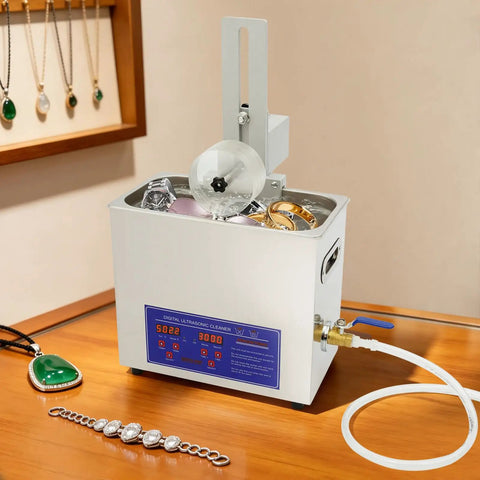 Pro 40KHz Ultrasonic Cleaner With Heater And Timer, 1.72 Gallon Stainless Steel Tank cleaning jewelry and watches.