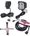 Ride-Ready Electric Bicycle Light Kit with Turn Signals, 400 Lumen Front Headlight, Taillight, Handlebar Switch, 80mm Rack Mount