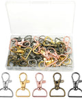 Kickass Swivel Clasp Hooks For Key Chains And Lanyards, D Ring Snap Clips For Purse Hardware and DIY Craft Gear, Bulk pack of various colors.