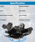 Front Left Steering Knuckle and Wheel Bearing Hub Assembly for Toyota Camry ES330 2004 2005 2006 V6 3.0L 3.3L Direct Bolt In