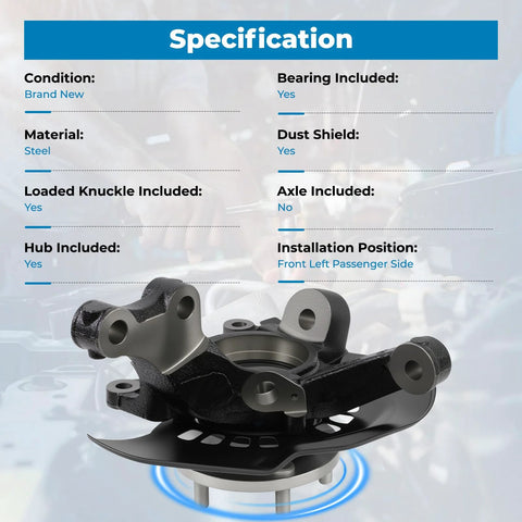Front Left Steering Knuckle and Wheel Bearing Hub Assembly for Toyota Camry ES330 2004 2005 2006 V6 3.0L 3.3L Direct Bolt In