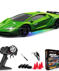 Remote Control Drift Car One Twenty Four Scale With 2.4GHz Four Wheel Drive High Speed RC Toy Up To 15 KMH LED Lights Pro Drift