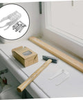 Heavy Duty Steel Bathroom Radiator Hooks And Wall Mount Brackets With Expansion Screws, installation tools on windowsill.