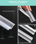 Door Draft Stopper Sweep Self Adhesive Weatherproof Seal Strip For Doors And Windows Cuttable 6.56 Ft Long Grey showing adhesive application and waterproof features