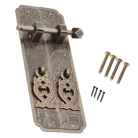Retro Brass Drawer Knob Set For Cabinets And Dressers with decorative square pull handles and installation screws included.