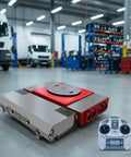 Kickstart Your Heavy Lifting With A Motorized Remote Control Machinery Dolly! Features remote control and 360-degree turntable.
