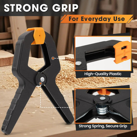 36 Pack Balloon Arch Clips With Heavy Duty Spring Clamps For Party Decor Durable 3.4 Inch Backdrop Clips Reusable Balloon Holder Grips For Archways Photo Backdrops And Epic Event Setups. Black plastic clamp with orange tip, strong spring grip.