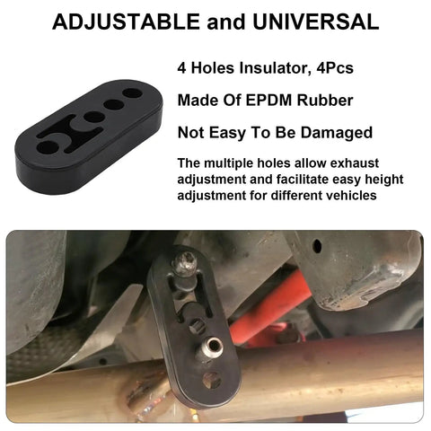 Nyuemystery 16 Pc Weld-On Exhaust Hanger Kit With Heavy Duty Zinc Rods And Rubber Insulators For Car Truck Suv To Stop Vibration Noise, EPDM rubber insulator