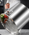 Heavy Duty 304 Stainless Steel Food Dispenser Airtight Kitchen Canister for Bulk Rice Flour and Coffee Beans, large capacity with lid.