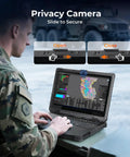 Built Like A Tank 15.6 Inch Rugged Laptop Running Windows 11 Pro features privacy camera, military-grade build, and user interface.