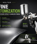 Kick Your Diy Painting Projects Into High Gear With This Pro Grade Spray Gun Featuring Forged Metal Nozzle And Solid Brass Cap For Slick Water Base Coats And Quick Mess Free Cleanup, showcasing the R2-R spray gun with fine atomization.