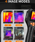 Pro Grade Dual Camera Thermal Imaging System With Visual Light 120x90 IR Resolution And 240x240 Ultra Resolution 25 Hz Thermal Camera showing four image modes: IR, Fusion, PIP, Visible, on screen