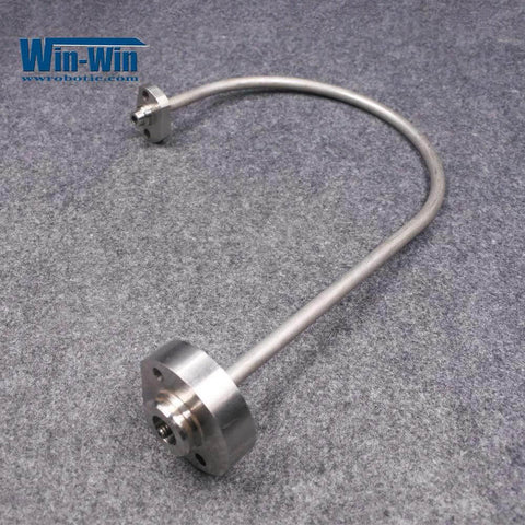 Side view of Win-Win stainless steel water jet shift cable guide, right C-5461-1 for intensifier pump.
